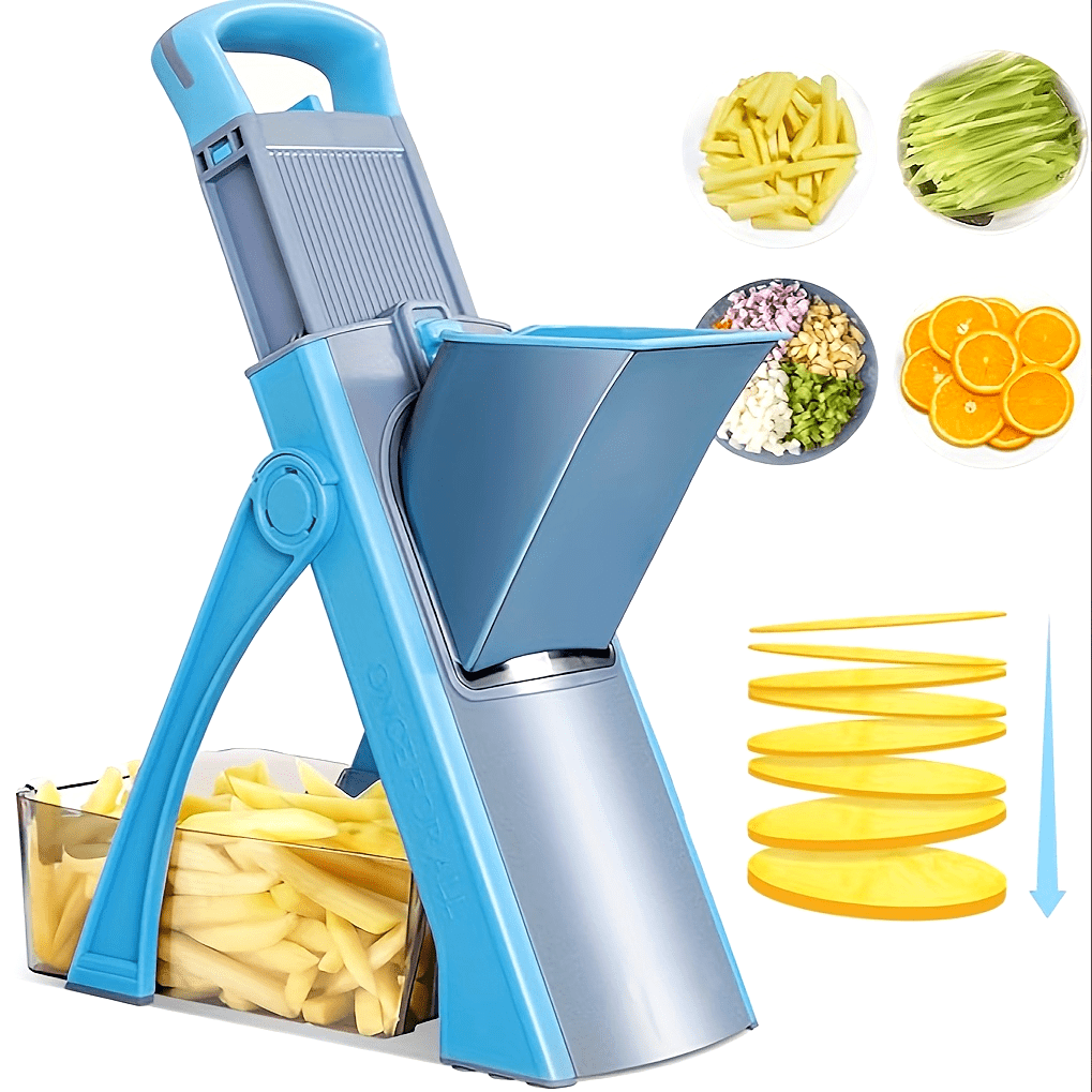 Manual Mandoline Slicer with Stainless Steel Blades, Adjustable Thickness Julienne & Dicer, Large Size Vegetable Food Chopper – ABS Material, Rectangle Blade Shape – No Electricity Needed – For Home Cooks & Chefs – Perfect for Salad Prep & Vegetable Cutti